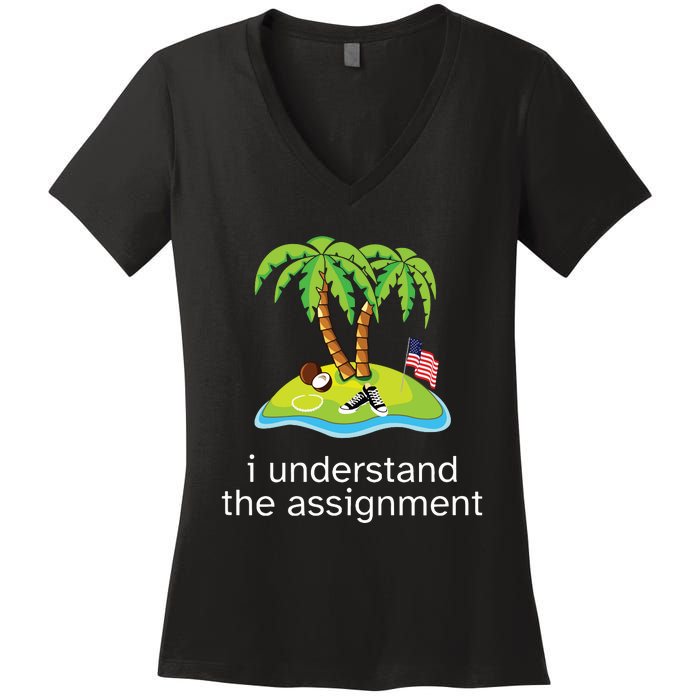 Khive Kamala I Understand The Assignment Women's V-Neck T-Shirt