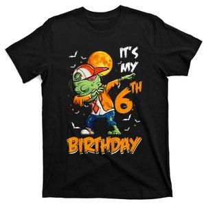 Kids Kids Its My 6th Birthday Dabbing Zombie Halloween Costume T-Shirt