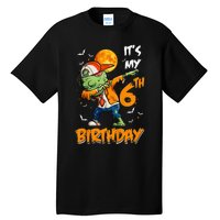 Kids Kids Its My 6th Birthday Dabbing Zombie Halloween Costume Tall T-Shirt