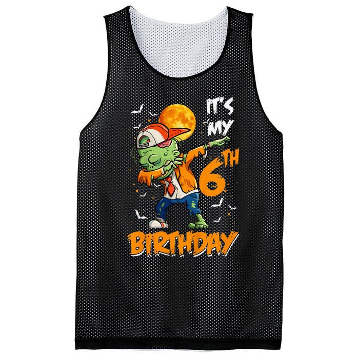 Kids Kids Its My 6th Birthday Dabbing Zombie Halloween Costume Mesh Reversible Basketball Jersey Tank