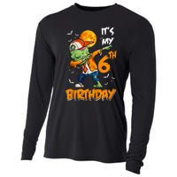 Kids Kids Its My 6th Birthday Dabbing Zombie Halloween Costume Cooling Performance Long Sleeve Crew