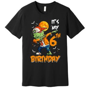 Kids Kids Its My 6th Birthday Dabbing Zombie Halloween Costume Premium T-Shirt