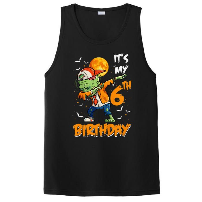 Kids Kids Its My 6th Birthday Dabbing Zombie Halloween Costume PosiCharge Competitor Tank