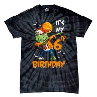 Kids Kids Its My 6th Birthday Dabbing Zombie Halloween Costume Tie-Dye T-Shirt