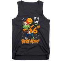 Kids Kids Its My 6th Birthday Dabbing Zombie Halloween Costume Tank Top