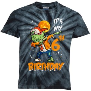 Kids Kids Its My 6th Birthday Dabbing Zombie Halloween Costume Kids Tie-Dye T-Shirt