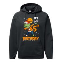 Kids Kids Its My 5th Birthday Dabbing Zombie Halloween Costume Performance Fleece Hoodie