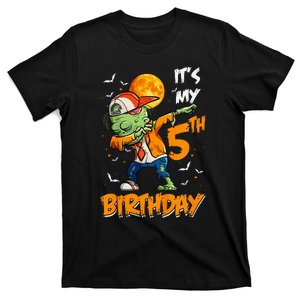 Kids Kids Its My 5th Birthday Dabbing Zombie Halloween Costume T-Shirt