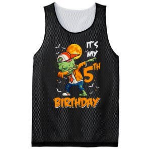 Kids Kids Its My 5th Birthday Dabbing Zombie Halloween Costume Mesh Reversible Basketball Jersey Tank