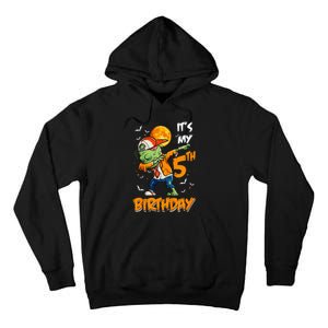 Kids Kids Its My 5th Birthday Dabbing Zombie Halloween Costume Tall Hoodie