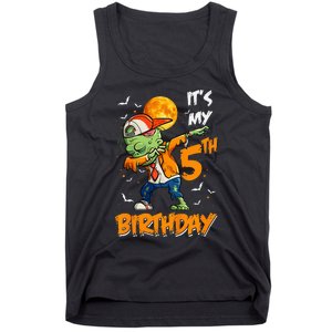 Kids Kids Its My 5th Birthday Dabbing Zombie Halloween Costume Tank Top