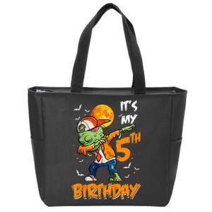 Kids Kids Its My 5th Birthday Dabbing Zombie Halloween Costume Zip Tote Bag