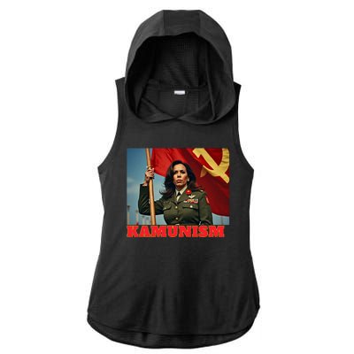 Kammunism Kamunism Komrade Comrade Kamala Forward Ladies PosiCharge Tri-Blend Wicking Draft Hoodie Tank