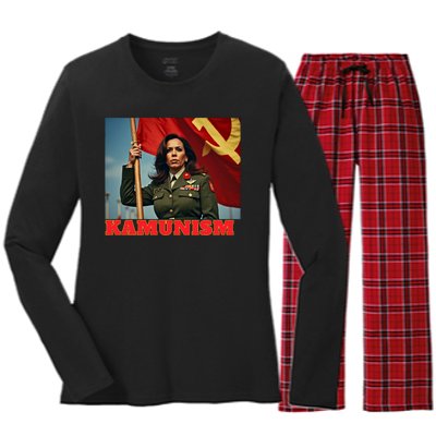 Kammunism Kamunism Komrade Comrade Kamala Forward Women's Long Sleeve Flannel Pajama Set 