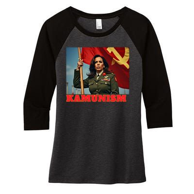 Kammunism Kamunism Komrade Comrade Kamala Forward Women's Tri-Blend 3/4-Sleeve Raglan Shirt