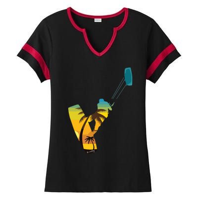 KITE Kiteboarding Kitesurfing Surf For Kitsurfer Surfer Ladies Halftime Notch Neck Tee