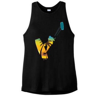 KITE Kiteboarding Kitesurfing Surf For Kitsurfer Surfer Ladies PosiCharge Tri-Blend Wicking Tank