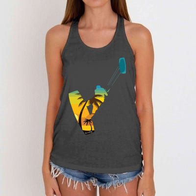 KITE Kiteboarding Kitesurfing Surf For Kitsurfer Surfer Women's Knotted Racerback Tank