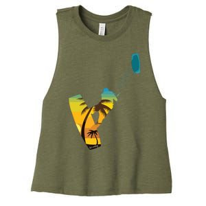 KITE Kiteboarding Kitesurfing Surf For Kitsurfer Surfer Women's Racerback Cropped Tank