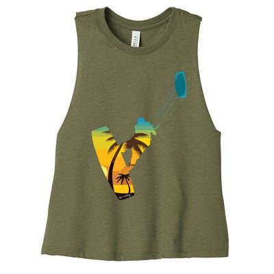 KITE Kiteboarding Kitesurfing Surf For Kitsurfer Surfer Women's Racerback Cropped Tank