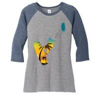 KITE Kiteboarding Kitesurfing Surf For Kitsurfer Surfer Women's Tri-Blend 3/4-Sleeve Raglan Shirt