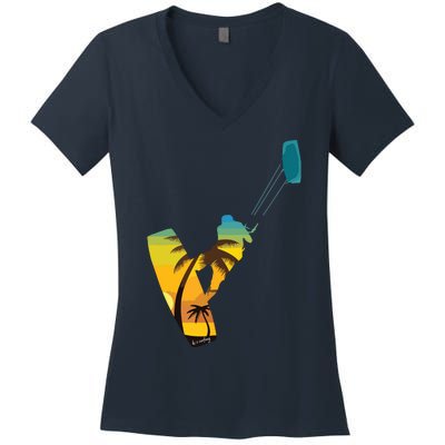 KITE Kiteboarding Kitesurfing Surf For Kitsurfer Surfer Women's V-Neck T-Shirt