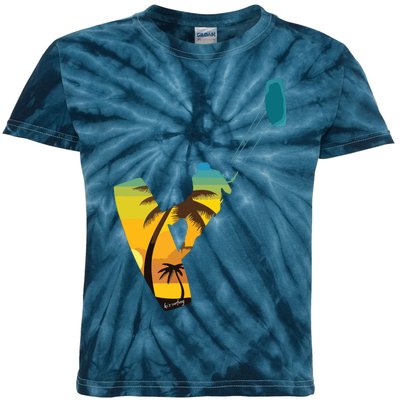 KITE Kiteboarding Kitesurfing Surf For Kitsurfer Surfer Kids Tie-Dye T-Shirt