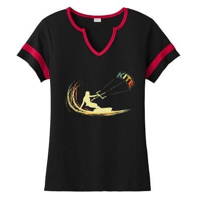 Kite Kiteboarding Kitesurfing Surf Vintage Retro Holiday Ladies Halftime Notch Neck Tee