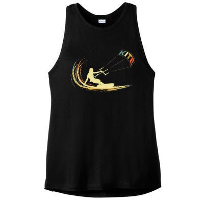 Kite Kiteboarding Kitesurfing Surf Vintage Retro Holiday Ladies PosiCharge Tri-Blend Wicking Tank