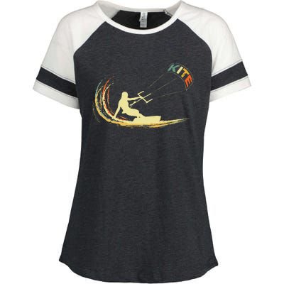 Kite Kiteboarding Kitesurfing Surf Vintage Retro Holiday Enza Ladies Jersey Colorblock Tee