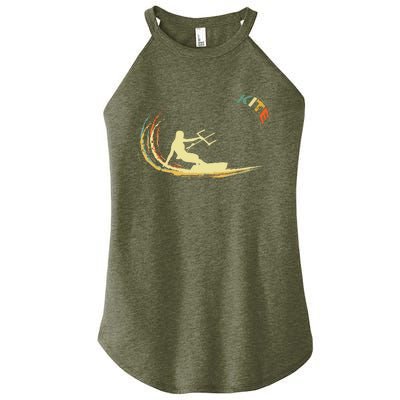 Kite Kiteboarding Kitesurfing Surf Vintage Retro Holiday Women's Perfect Tri Rocker Tank