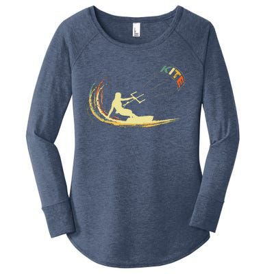 Kite Kiteboarding Kitesurfing Surf Vintage Retro Holiday Women's Perfect Tri Tunic Long Sleeve Shirt