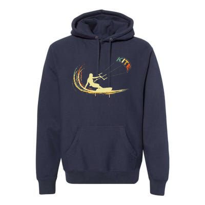 Kite Kiteboarding Kitesurfing Surf Vintage Retro Holiday Premium Hoodie