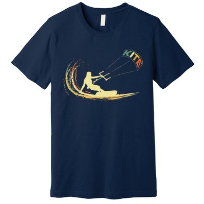 Kite Kiteboarding Kitesurfing Surf Vintage Retro Holiday Premium T-Shirt