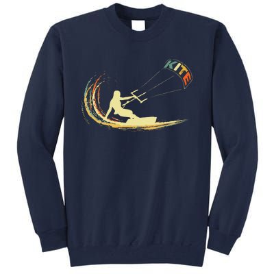 Kite Kiteboarding Kitesurfing Surf Vintage Retro Holiday Tall Sweatshirt