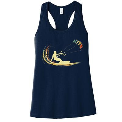 Kite Kiteboarding Kitesurfing Surf Vintage Retro Holiday Women's Racerback Tank