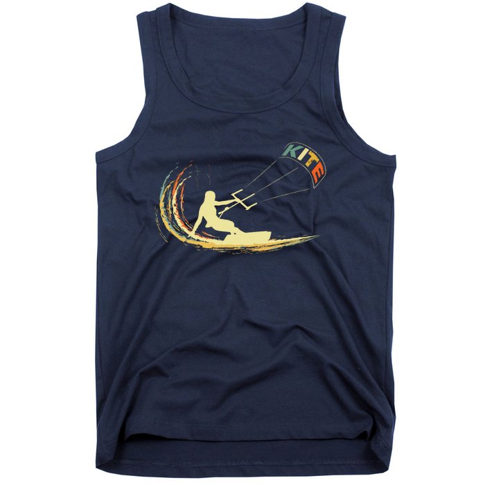 Kite Kiteboarding Kitesurfing Surf Vintage Retro Holiday Tank Top