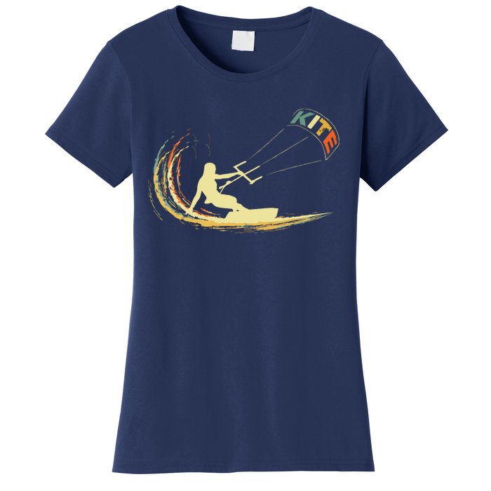 Kite Kiteboarding Kitesurfing Surf Vintage Retro Holiday Women's T-Shirt