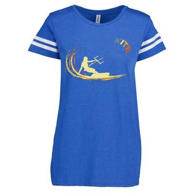 Kite Kiteboarding Kitesurfing Surf Vintage Retro Holiday Enza Ladies Jersey Football T-Shirt