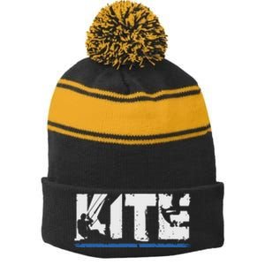 KITE Kiteboarding Kiting Kitesurfing Kitesurf Gift Stripe Pom Pom Beanie