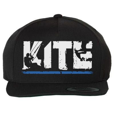 KITE Kiteboarding Kiting Kitesurfing Kitesurf Gift Wool Snapback Cap