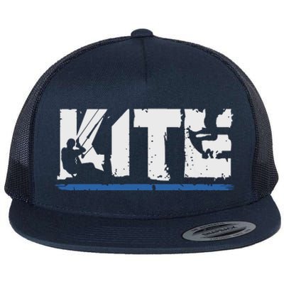 KITE Kiteboarding Kiting Kitesurfing Kitesurf Gift Flat Bill Trucker Hat