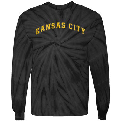 Kool Kc Kansas City Retro Vintage Varsity Style Outfit Kc Tie-Dye Long Sleeve Shirt