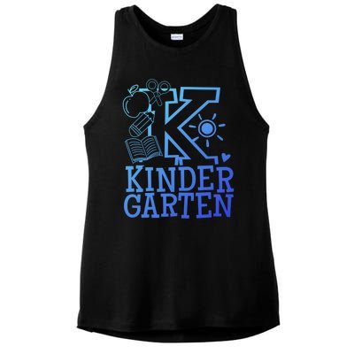 K Kinder Kindergarten Teacher Team Gift Ladies PosiCharge Tri-Blend Wicking Tank