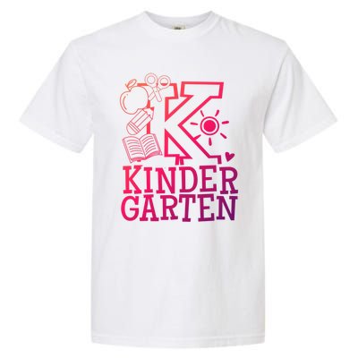 K Kinder Kindergarten Teacher Team Gift Garment-Dyed Heavyweight T-Shirt