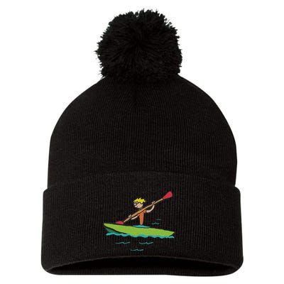 Kayaking Kayak Pom Pom 12in Knit Beanie