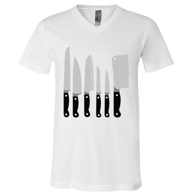 Knife Kit Kitchen Tools Gadget Tee V-Neck T-Shirt