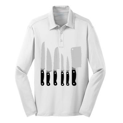 Knife Kit Kitchen Tools Gadget Tee Silk Touch Performance Long Sleeve Polo