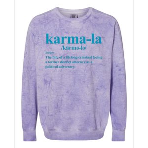 Kamala Karma La Definition Fate Of A Lifelong Criminal Colorblast Crewneck Sweatshirt