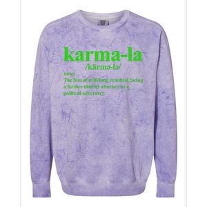 Kamala Karma La Definition Fate Of A Lifelong Criminal Colorblast Crewneck Sweatshirt